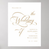 Gold Elegante Klassik Wedding Willkommenszeichen Poster (Vorne)
