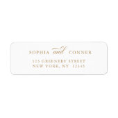 Gold Elegante klassische Rücksendeadresse (Vorne)