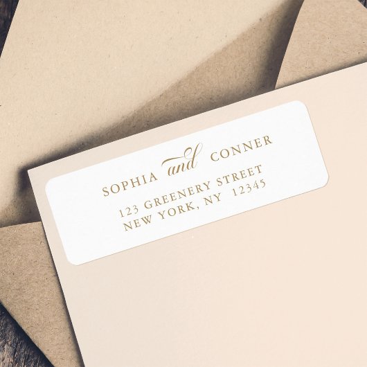 Gold Elegante klassische Rücksendeadresse