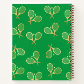 Gold Elegante Klassische Tennis Racquets Ball Name Notizblock (Rückseite)