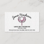 Gold Elegante Ladys Golf Design Visitenkarte (Rückseite)