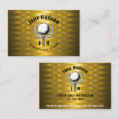 Gold Elegante Ladys Golf Monogram Design Visitenkarte (Vorne/Hinten)