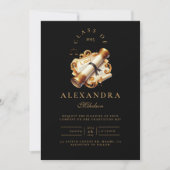 Gold Elegante Law School Abschluss Einladung (Vorderseite)