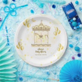Gold Elegante Magical Balloon Carousel Baby Shower Pappteller (Party)