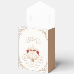 Gold Elegante Märchen-Kutsche Baby Shower Geschenkschachtel