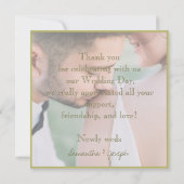 Gold Elegante Merry & Verheiratet 2 Fotos Dankeskarte (Rückseite)