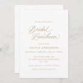 Gold Elegante Moderne Kalligrafie Einladung (Vorne/Hinten)