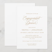 Gold Elegante Moderne Kalligraphie Verlobung Abend Einladung (Vorne/Hinten)