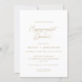 Gold Elegante Moderne Kalligraphie Verlobung Abend Einladung
