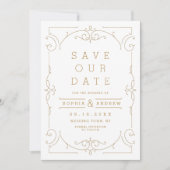Gold Elegante moderne klassische Hochzeit speicher Save The Date (Vorderseite)