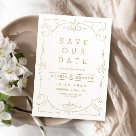 Gold Elegante moderne klassische Hochzeit speicher Save The Date