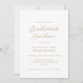 Gold Elegante Moderne Script Bridesmaids Luncheon Einladung (Vorderseite)