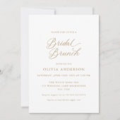 Gold Elegante Modernes Script Bridal Brunch Einladung (Vorderseite)