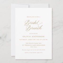 Gold Elegante Modernes Script Bridal Brunch Einladung
