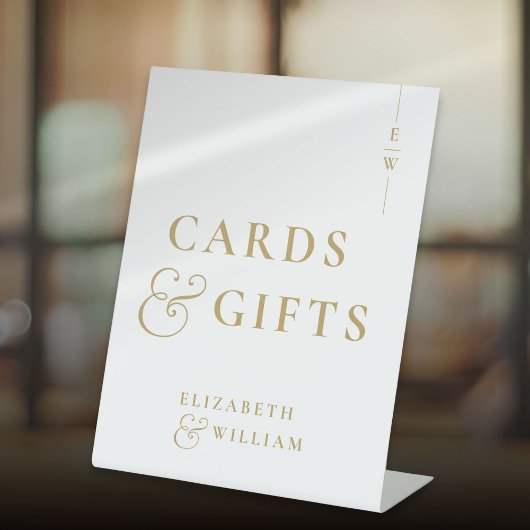 Gold elegante Monogram Cards und Geschenke Sockelschild