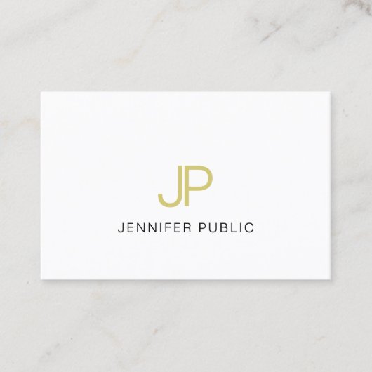 Gold elegante Monogram Design Trendy Modern Modern Visitenkarte (Vorderseite)