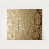 Gold Elegante Monogram Wedding Foto Booth Tapestry Wandteppich (Vorderseite (Horizontal))
