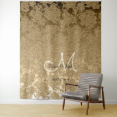 Gold Elegante Monogram Wedding Foto Booth Tapestry Wandteppich (Beispiel)