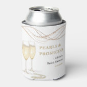 Gold Elegante Perlen und Prosecco Brautparty Dosenkühler (Kanne Vorderseite)
