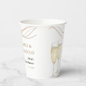 Gold Elegante Perlen und Prosecco Brautparty Pappbecher (Links)