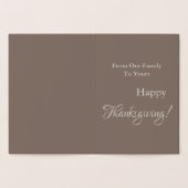 Gold Elegante Pumpkins Dry Grass Happy Thanksgivin Folienkarte (Innenseite)