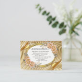 Gold Elegante Ripple Effect & Rose Blätter und Vog Begleitkarte (Stehend Vorderseite)