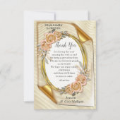 Gold Elegante Ripple Effect & Rose Blätter und Vog RSVP Karte (Vorderseite)