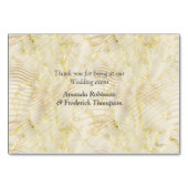 Gold Elegante Ripple Effect & Rose Blätter und Vog Tischnummer (Rückseite)