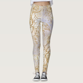 Gold Elegante Rose zeichnend Leggings