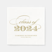 Gold Elegante Script 2024 Graduation Party Serviette (Vorderseite)