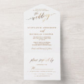 Gold Elegante Script-Einladung All In One Einladung (Innen Boden)