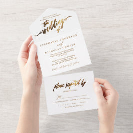 Gold Elegante Script-Einladung All In One Einladung