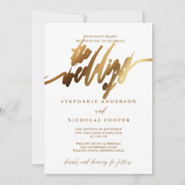 Gold Elegante Script-Einladung Einladung