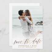 Gold Elegante Script-Einladung Einladung (Vorne/Hinten)