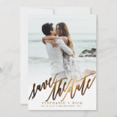 Gold Elegante Script-Einladung Einladung (Vorderseite)