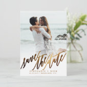 Gold Elegante Script-Einladung Einladung (Stehend Vorderseite)