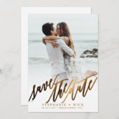 Gold Elegante Script-Einladung Einladung (Vorne/Hinten)