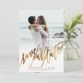 Gold Elegante Script-Einladung Einladung (Stehend Vorderseite)