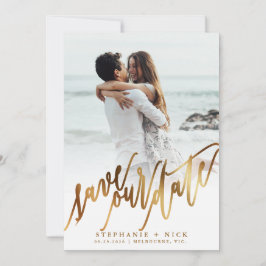 Gold Elegante Script-Einladung Einladung