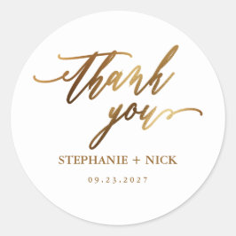 Gold Elegante Script Einladung Klassische Runde Runder Aufkleber