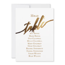 Gold elegante Script Head Table Seating Chart