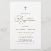 Gold Elegante Script Minimalistische Taufe Einladu