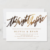 Gold Elegante Script Typografie Einladung (Vorderseite)