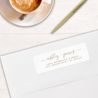 Gold Elegante Script Wedding Rücksendeadresse