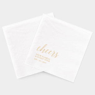 Gold   Elegante stilvolle Briefing Cheers Event Servietten Mit Folie