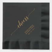 Gold | Elegante stilvolle Briefing Cheers Event Servietten Mit Folie (Vorderseite)