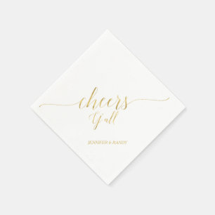 Gold Elegante stilvolle Schriftzüge Prost Y'all Serviette