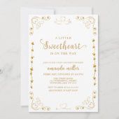 Gold Elegante Sweetheart Valentine Baby Shower Einladung (Vorderseite)