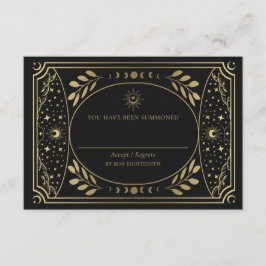 Gold Elegante Tarot Card Wedding RSVP Begleitkarte