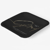 Gold Elegante Trendige Kalligrafie Schrift Graduie Pappteller (Gewinkelt)